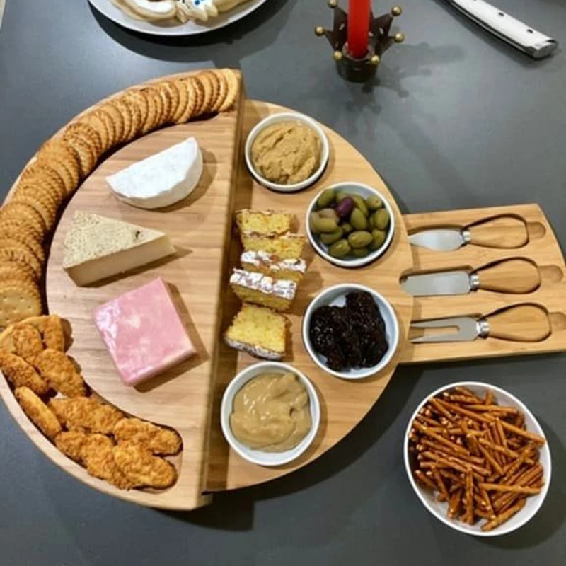 1set Syese Board Cutlery Cutter Set Set s šmykľavou zásuvkou na varenie náradia na vidlice Cut kuchyňa úložný priestor