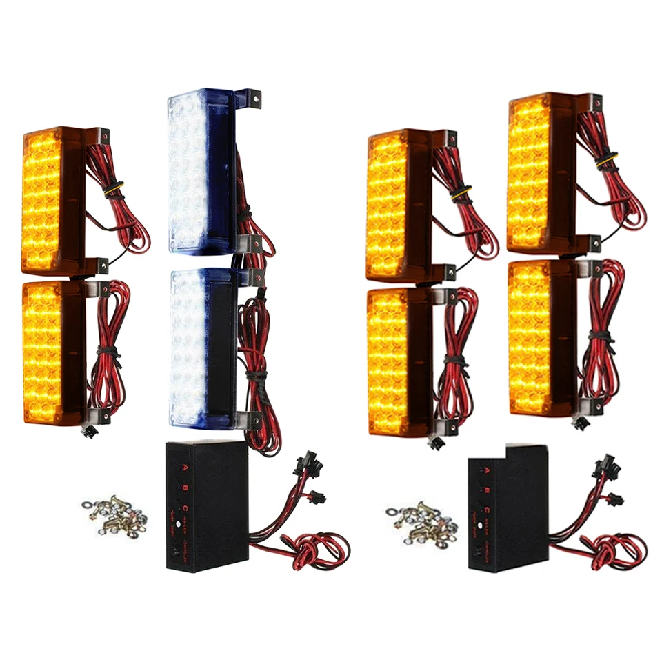 1set Universal 22 LED auta Auta Amber blikajúci gril gril blesku bleskové svetlo LED Výstražné svetlo s častím cigarety zapaľovača auta