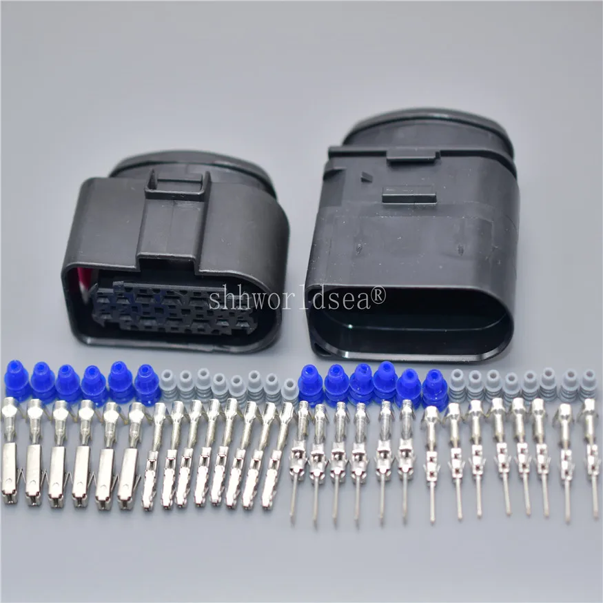1sets 14 PIN LED svetlo žiarovka Automotesný vodotesný konektor 1,5/2,8 káblového konektora 3C0973737 3C0973837 pre Audi VW
