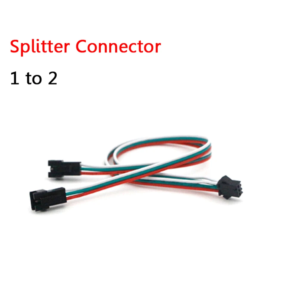 1to2 Splitter Connector 2pin 3pin 4pin 5pin pre DC12V 2835 5050 RGB RGBW LED pásik LIGH SM JST SMENNÝ KABEL CONEKTOR
