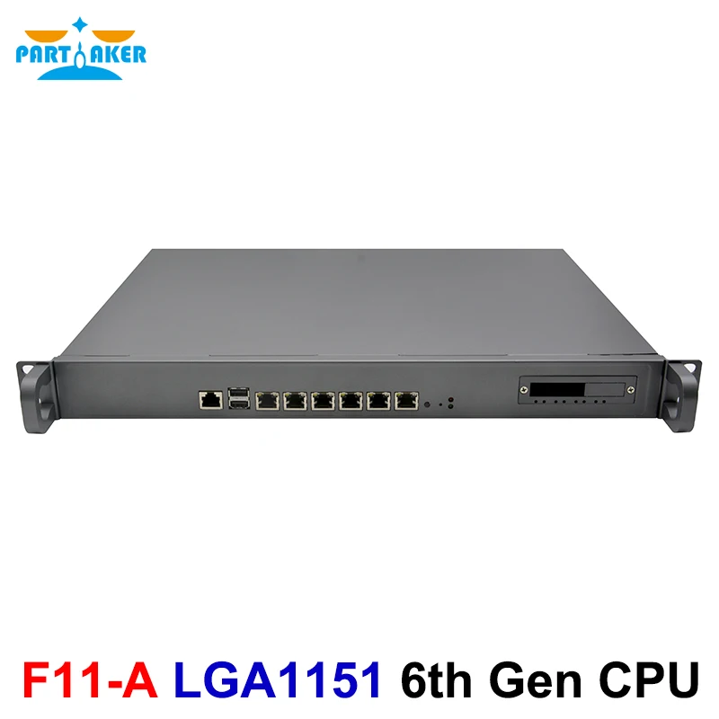 1U Firewall Rackmount LGA1151 Intel Core i3 6100 i5 6500 i7 6700 6x i226 LAN 2 SFP 4 SFP 2 USB Firewall Appliance Pfsense ROS