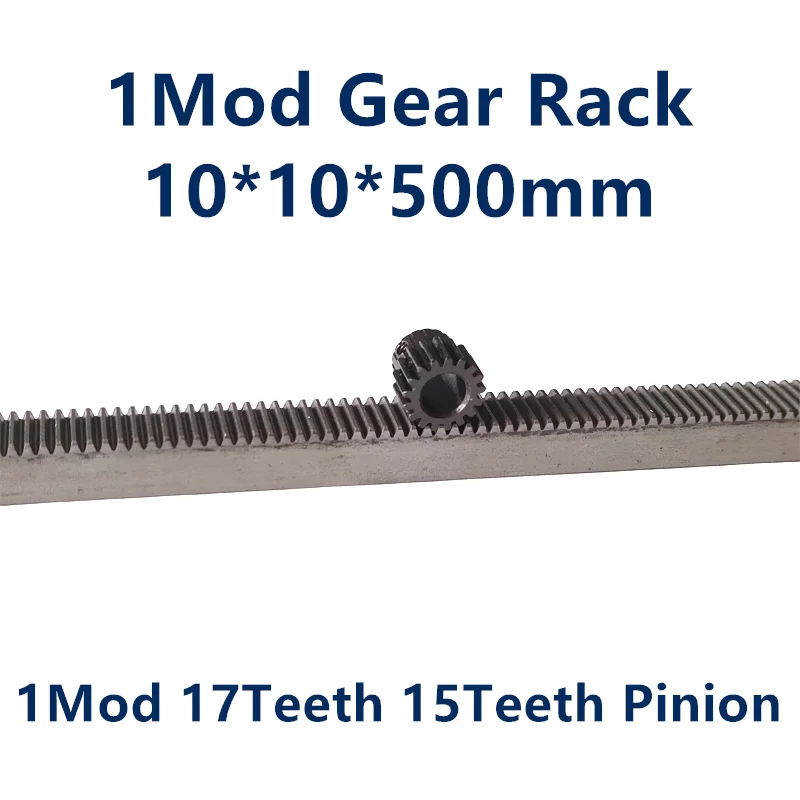 1Unit 1mod 1 modul prevodový stojan 45# oceľ 10*10*500 mm+1Unit 1mod 17teeth 15teeth pastorka 45 oceľový prevodový stupeň prevodový stupeň