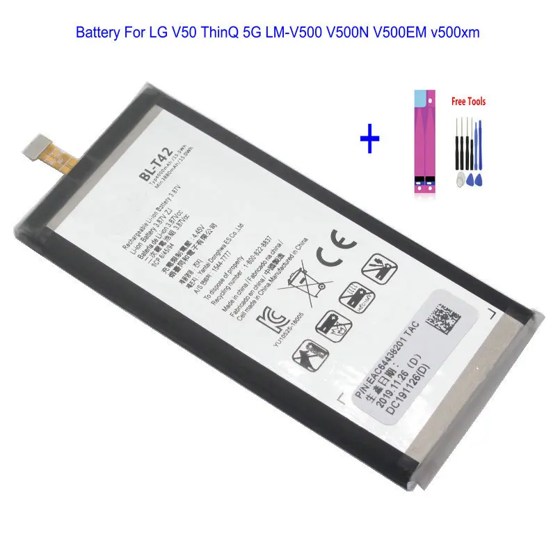 1x 4000 mAh 15,5Wh BL-T42 batéria pre LG V50 ThinQ 5G LM-V500 V500N V500EM V500XM V450 V50S ThinQ 5G V510N G8X + opravy Kit