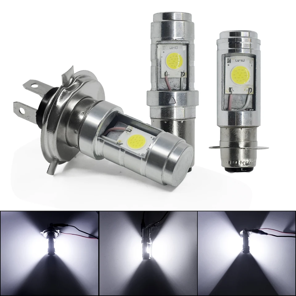 1x H4 LED žiarovky svetlometov Univerzálne DC 12V 12W LED COB COB Motocykel svetlomet LAMP LAMP Outdoor LightingH4/P15D/BA20D COB