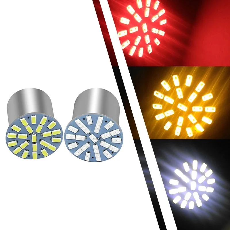 1x P21W 1156 BA15S 1157 BAY15D Auto LED Turn Signal Signálna žiarovka Automatické zadné brzdenie Parkovanie Raví super svetlá motocyklová lampa 22SMD