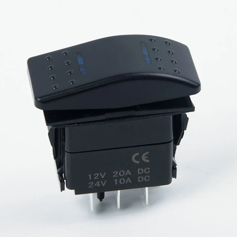 1x Rocker Switch 7pin DPDT ON-OFF-O-OFF 2 LED ROCKER SWITCH TRACK TRACK MARINE Univerzálne 12/24 V interiérové ​​ovládacie vozidlá