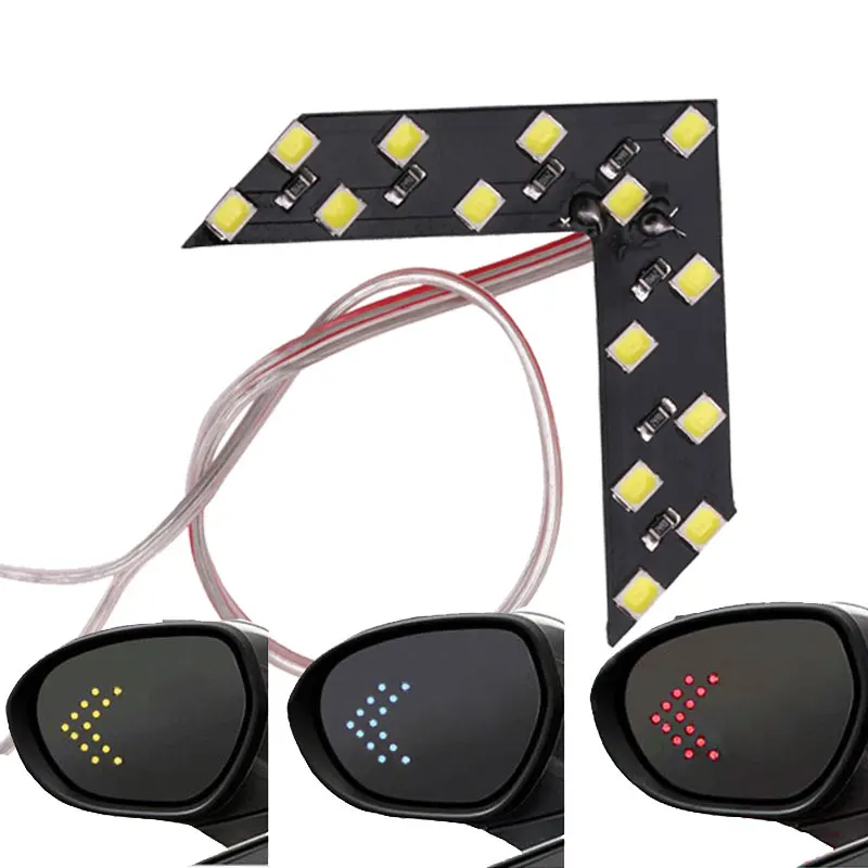 1x Styling automobilu LED Turn Signal Signál Zadné zobrazenie Zrkadlové zrkadlové šípky indikátor Svetlo spätné zrkadlo Signál Žiarovka 12V 14 SMD žltá