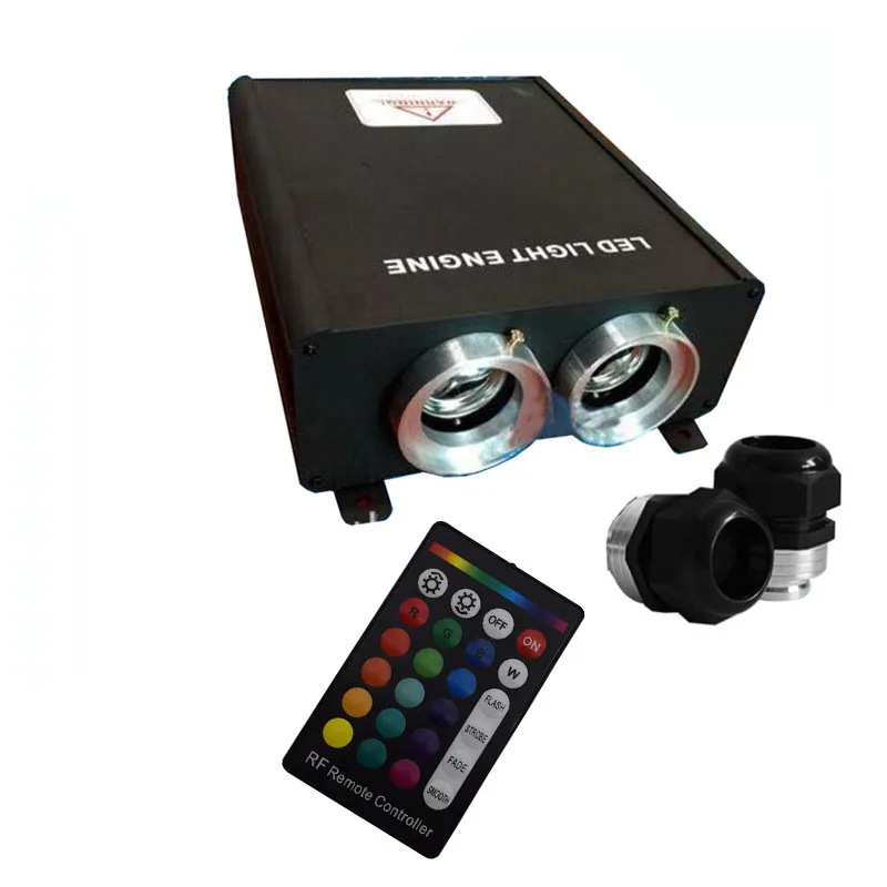 1x Vysoký jas 90W RGB farebný LED LED svetlo optické vlákno s diaľkovým ovládačom 24Key IR