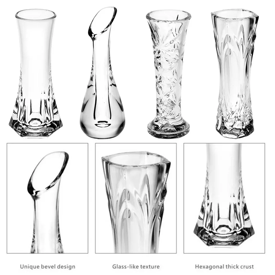 1x Vázy priehľadná plastová kvetinová váza kreatívna dekorácia domáca imitácia kryštálová váza domáca plocha Ornament Crystal Váza