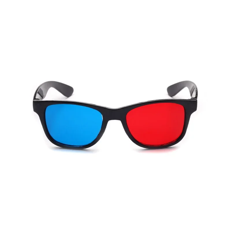 1x čierny rám červené modré Univerzálne 3D okuliare pre rozmery Anaglyph filmová hra DVD čierne 3D okuliare