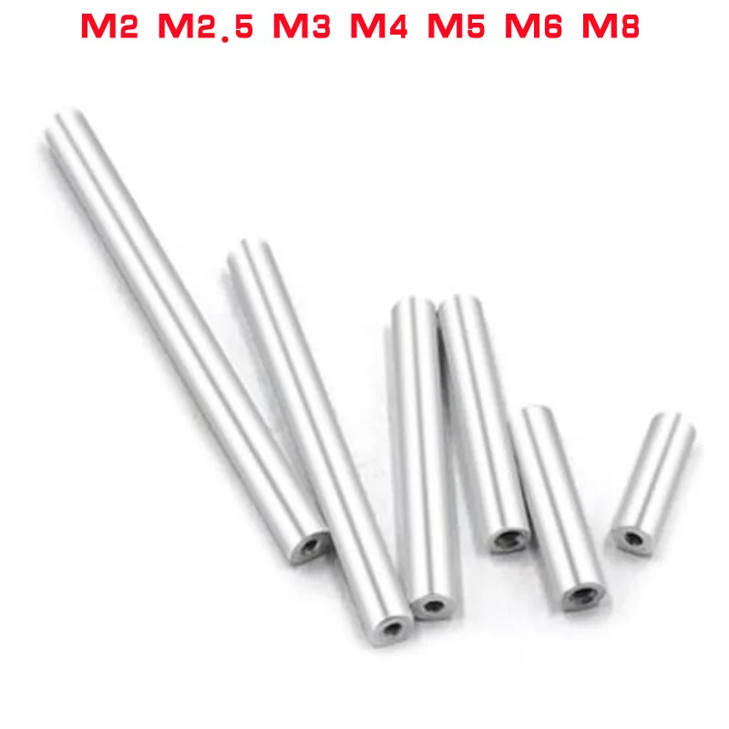 2-10ks hliníkový pohotovostný rozpačitý spáčok predlžte dlhú okrúhlu maticu M2 M2,5 m3 m4 m5 m8 l = 6 až 100 pcs