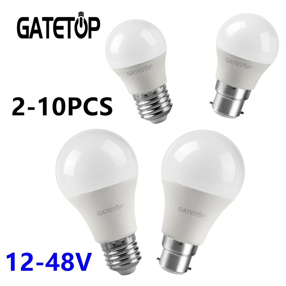 2-10ks LED LED LED LIMPLETAGE 12V 24V 36V 48V E27 B22 10W bombilla pre solárne LED žiarovky 12 voltov Light-Patges Lighting Lighting Lighting