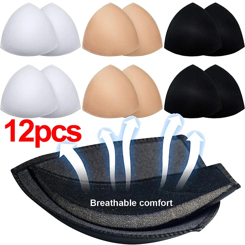 2/12ks podprsenky podložky Soft Sponge Dámsky trojuholník podprsenka Športová podprsenka Bikini vankúšiky jogy jogy bralety Bralety Ošetrovateľské vložky
