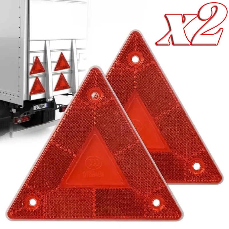2/1ks trojuholník Výstraha Reflexné prúžky Stop Stop Sign Sign Červený bezpečnostný reflektor pre príves RV dosku Truck Plate Light