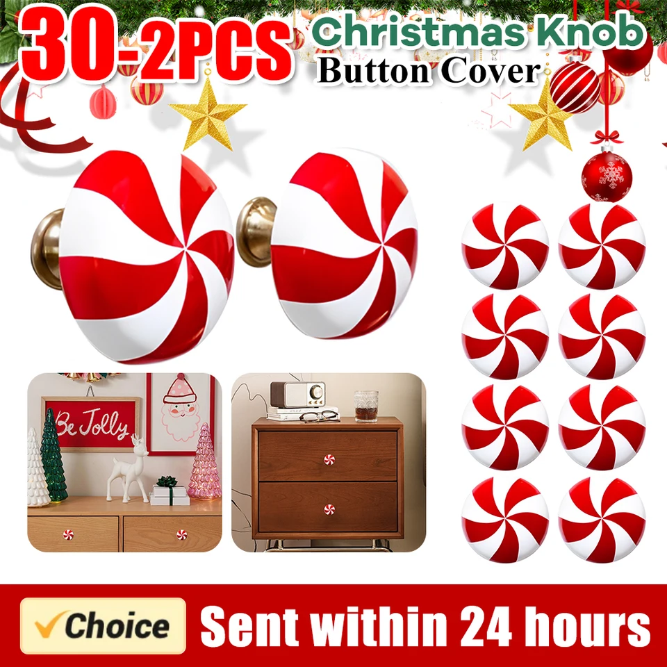 2-20ks vianočné gombík Kryt vianočný stromček prívesok vianočný stromček visiaci peppermint Ornament pre výzdobu domácej večierky