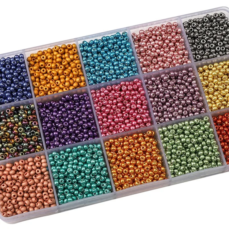 2 3 4 mm metalické sklenené koráliky so semenami okrúhle japonské miyuki semená