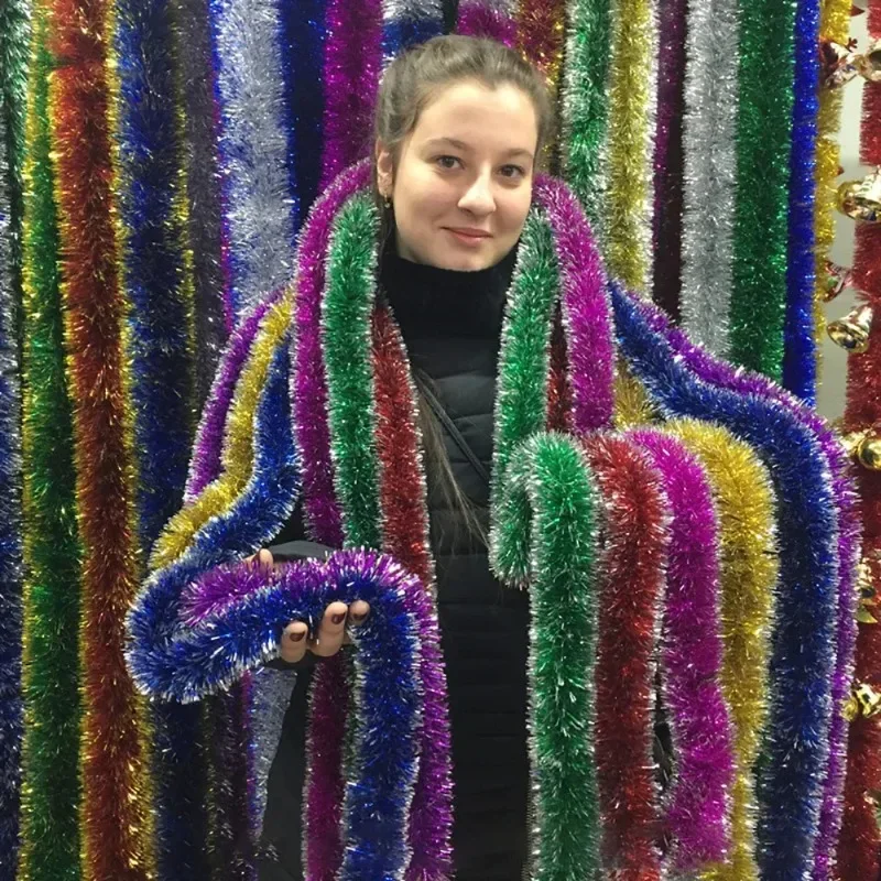 2,3 m dlhý farebný vianočný strom visiaci závesný stuha Party Party Girland Garland Domov Diy Svadobné závesné ozdoby Party Supplies