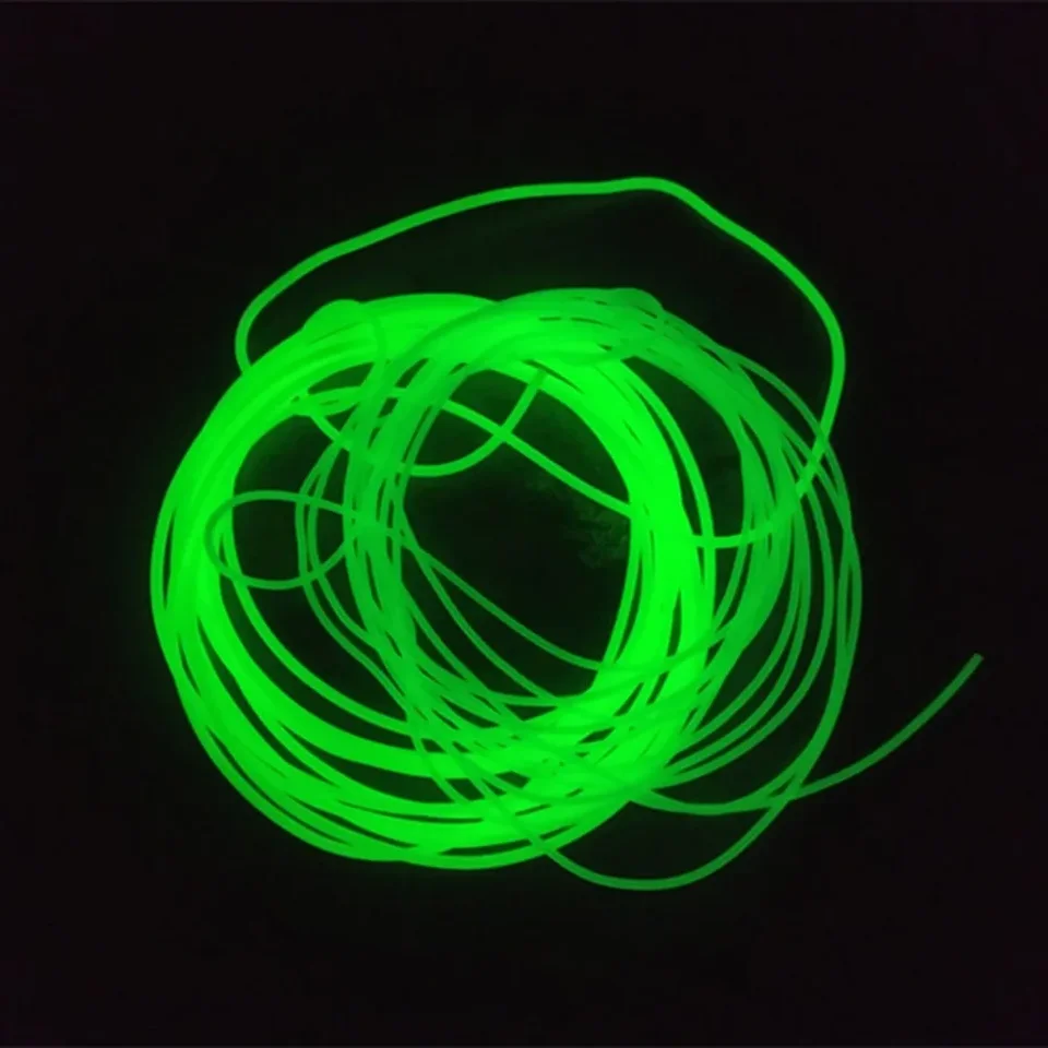 2/3 mm vonkajší priemer Light Luminou Line Glow Anti Rad Tubing Rubenie Rybársky drôt háčik fosforescenčný fluorescenčný ryba Lure