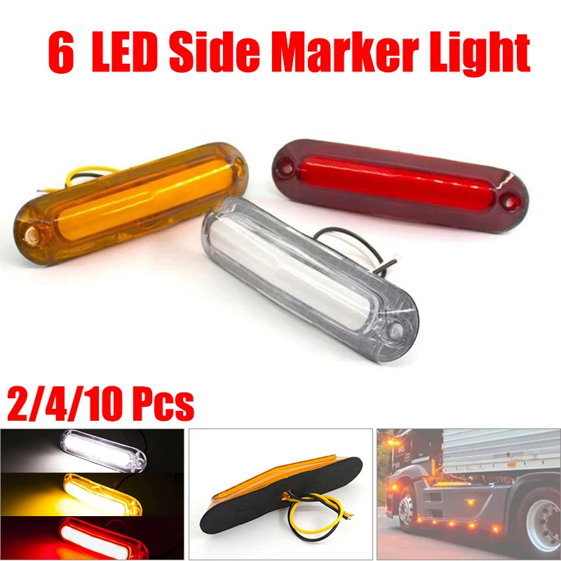 2/4/10 PCS 12V 24V 6LED VÝSTRAHA ZADNÉHO TAVÁLNE SVETLO LED SVETLO Svetlo Light Internal Indikátor Lampa pre príves na príves Van Pickup Bus