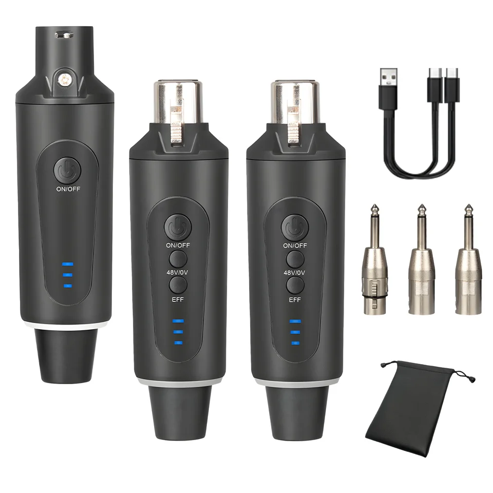 2,4 GHz XLR bezdrôtový prijímač a adaptér prevodníka mikrofónu nabíjateľný prevodník s reverbom pre kondenzátor Dynamic MIC