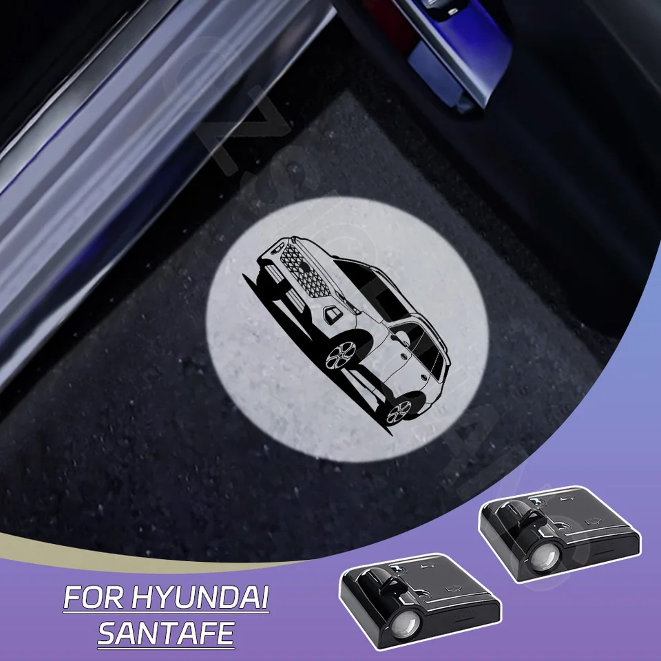 2/4 PCS Svetlá dverí automobilov LED diódy Duchovné tieňové svetlo projektor Lampmy Príslušenstvo pre Hyundai Santafe DM 2021 2020 2019 2018 2017-2010