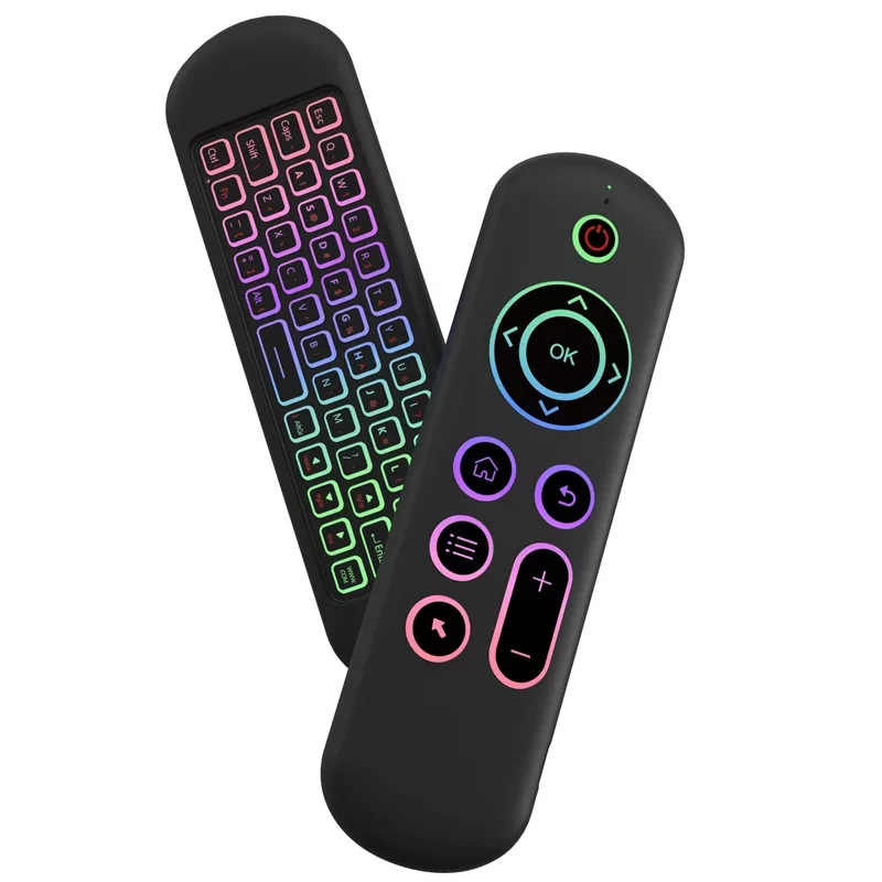 2,4G BT 5.2 Diaľkové ovládanie bezdrôtového gyroskopu Air Mouse 7 farebné podsvietenie USB prijímač Mini klávesnica pre Android Smart TV Box PC
