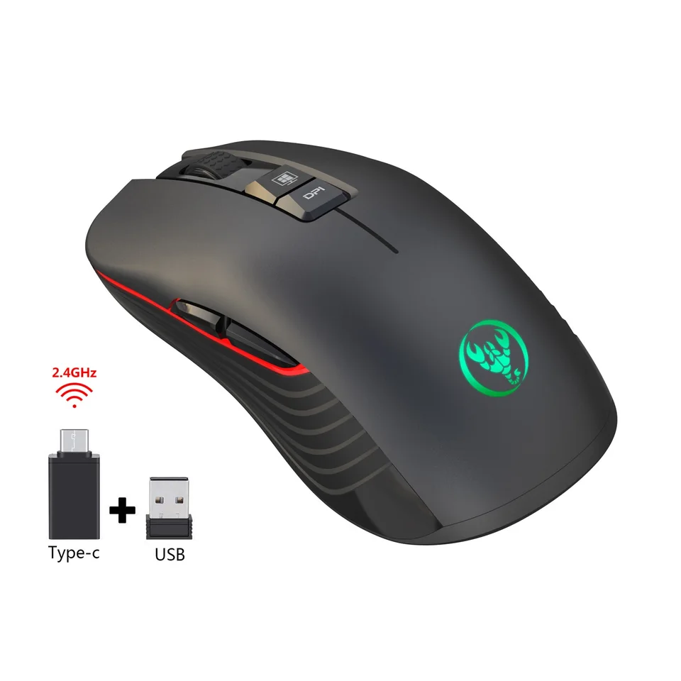 2,4G USB-C bezdrôtové nabíjateľné herné hry Ergonomic Mouse 3600DPI 8 TYPY TYPY TYPY TYPY TYPY TYPE C MUŽE PRE MACBOOK PC Mause Mause