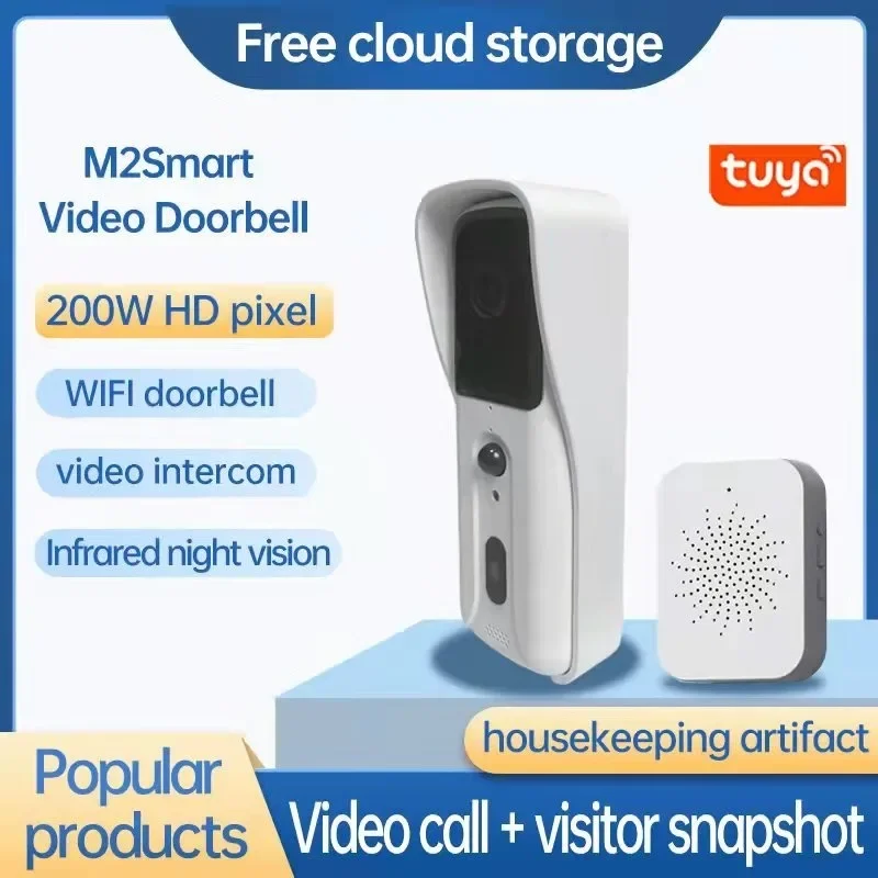 2,4G WiFi Video Dverne Bell 1080p Smart Outdoor Wireless Interkom Nepretroznačná bezdrôtová kamera s napájaním AC/DC