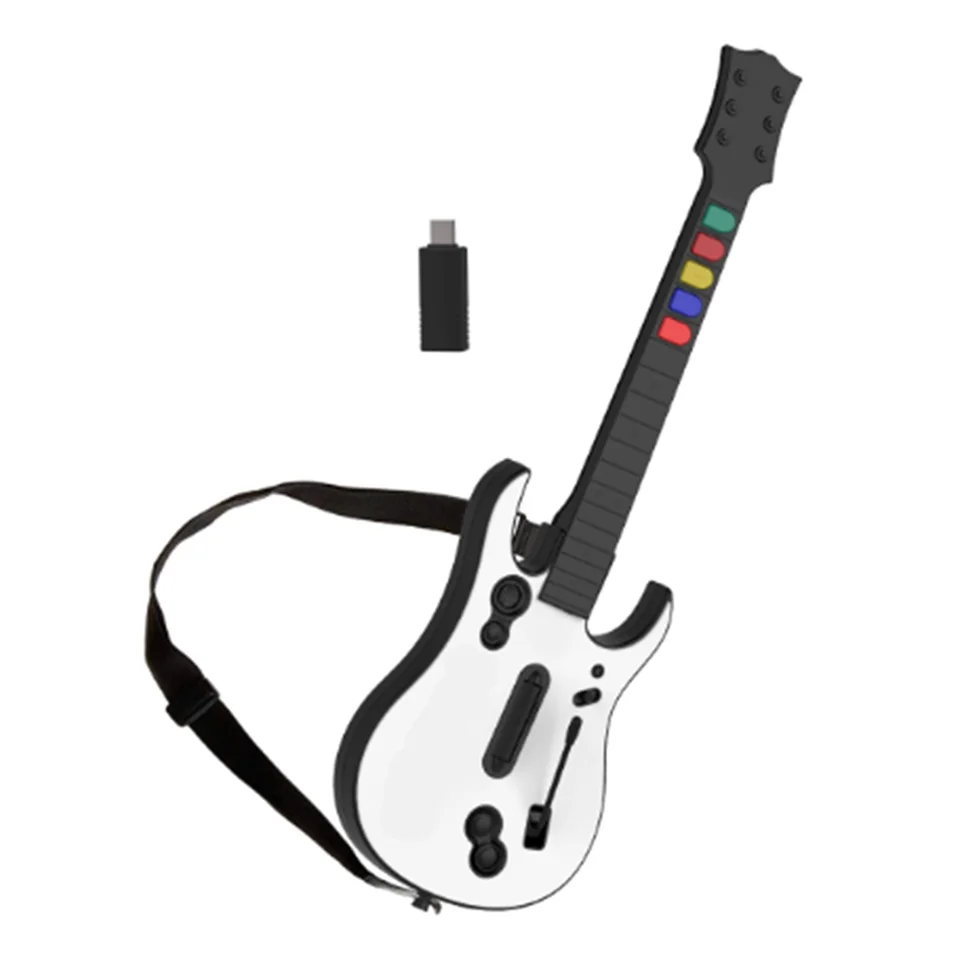 2,4G Wireless Game Guitar Controller pre PC PS3 kompatibilný s Clone Hero Rock Band Games Games Remote Joystick Console White