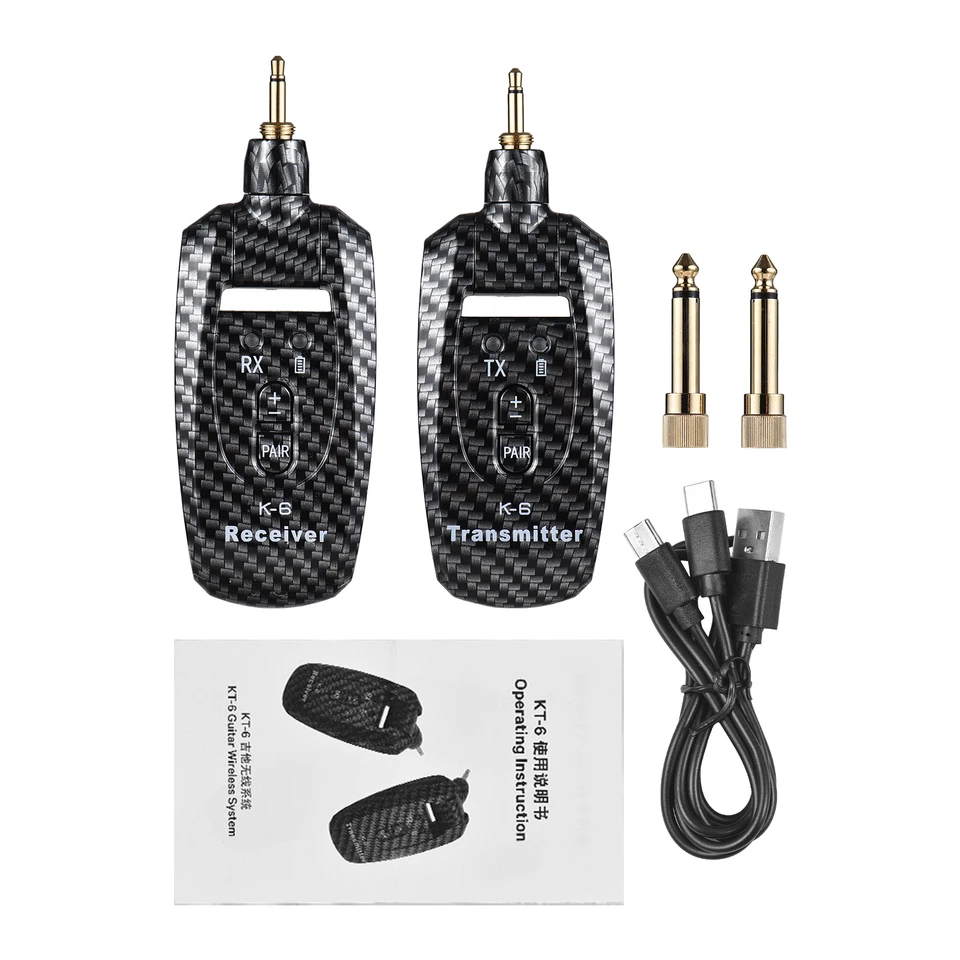 2,4G Wireless Guitar System UHF Guitar Persenmitter prijímač set pre elektrickú gitarovú bass elektrický veterný veterný v reálnom čase 270 stupňov