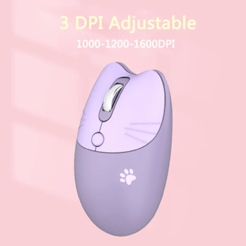 2,4G Wireless Mouse Purple Pink Cartoon Mini Myši Optické USB 1600DPI Počítač Mause Tichá ergonomická myš pre darčeky pre dievčatá