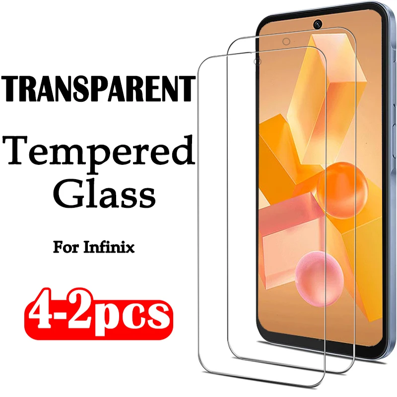 2-4ks 8K Clear Temperted Glass pre Infinix Hot 50 40 Pro 50i 40i 30i 30i 30i 20i Phone Scree Protector Hot 30 Play NFC Zero 5G