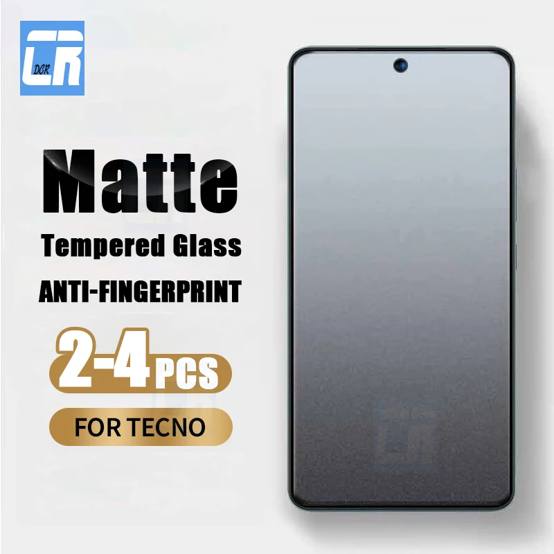 2-4ks anti-glare matné chrániče obrazovky pre Tecno povA 4 5 6 Neo Temperované sklo pre Tecno Spark 8c 8p 9t 10c 20c 9 10 20 Pro