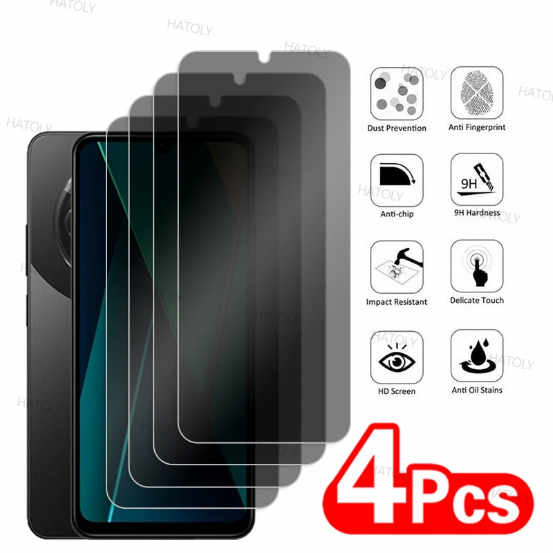 2/4ks anti-spy chránič obrazovky pre Xiaomi Poco C75 Temperované sklo Xiaomi Poco C75 Telefónový sklenený film pre Xiaomi Poco C75