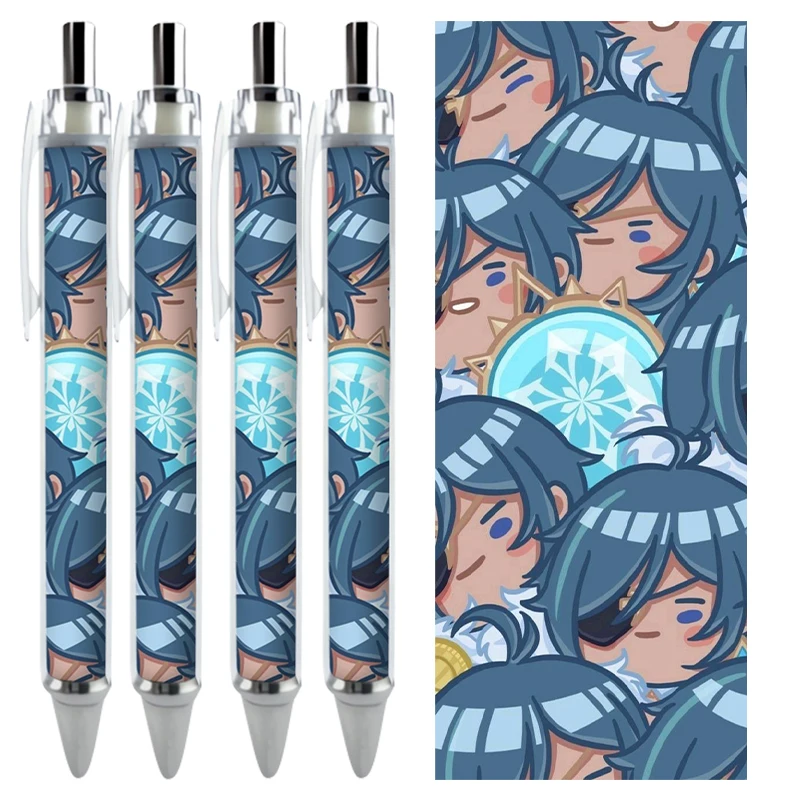 2/4ks Genshin Impact Gel Pens Kawaii Kaeya Anime Game Black Refills Caneta Stationaly Prispôsobiteľné HD vzory Školské potreby