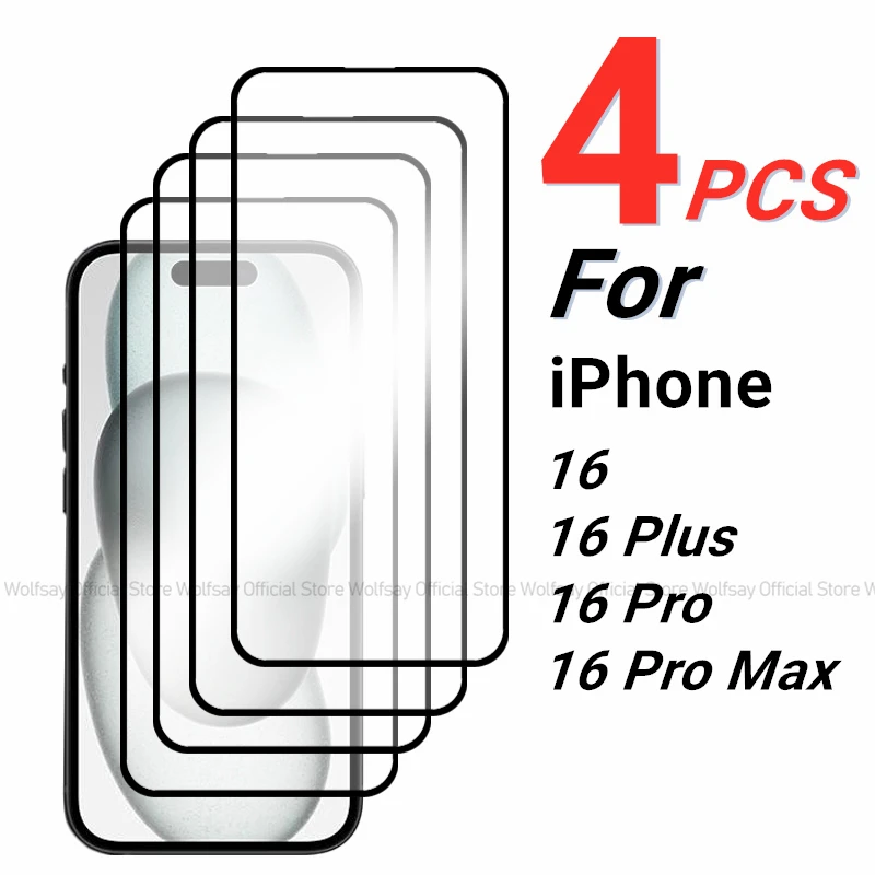 2/4ks temperované sklo pre chránič obrazovky iPhone 16 pre iPhone 16 plus 16 pro max