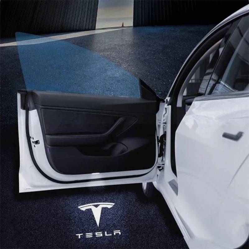 2/4psc Tesla Vitajte svetlo pre model Y 3 SX CAR Dvere LED projektor Puddle Lights Ultra Bright Welcome Light