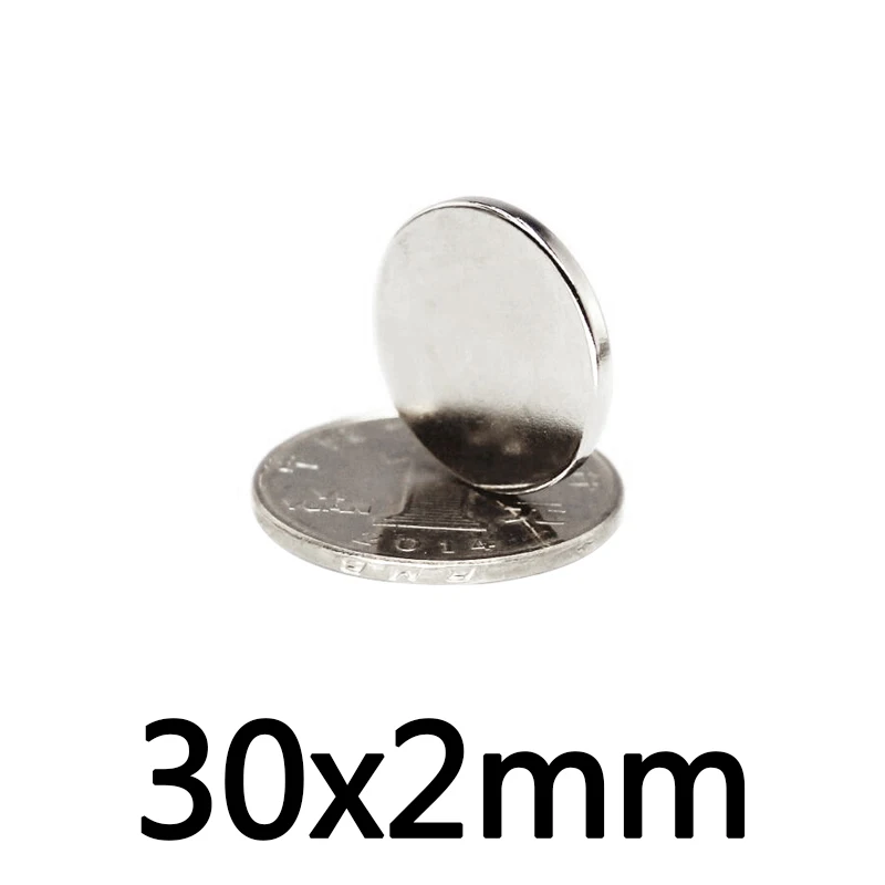 2/5/10/20/50ks 30x2 mm Vyhľadávanie Magnet hlavného priemeru 30mmx2mm objemové okrúhle magnetické 30x2mm neodymiové magnety 30*2 kruhové 30