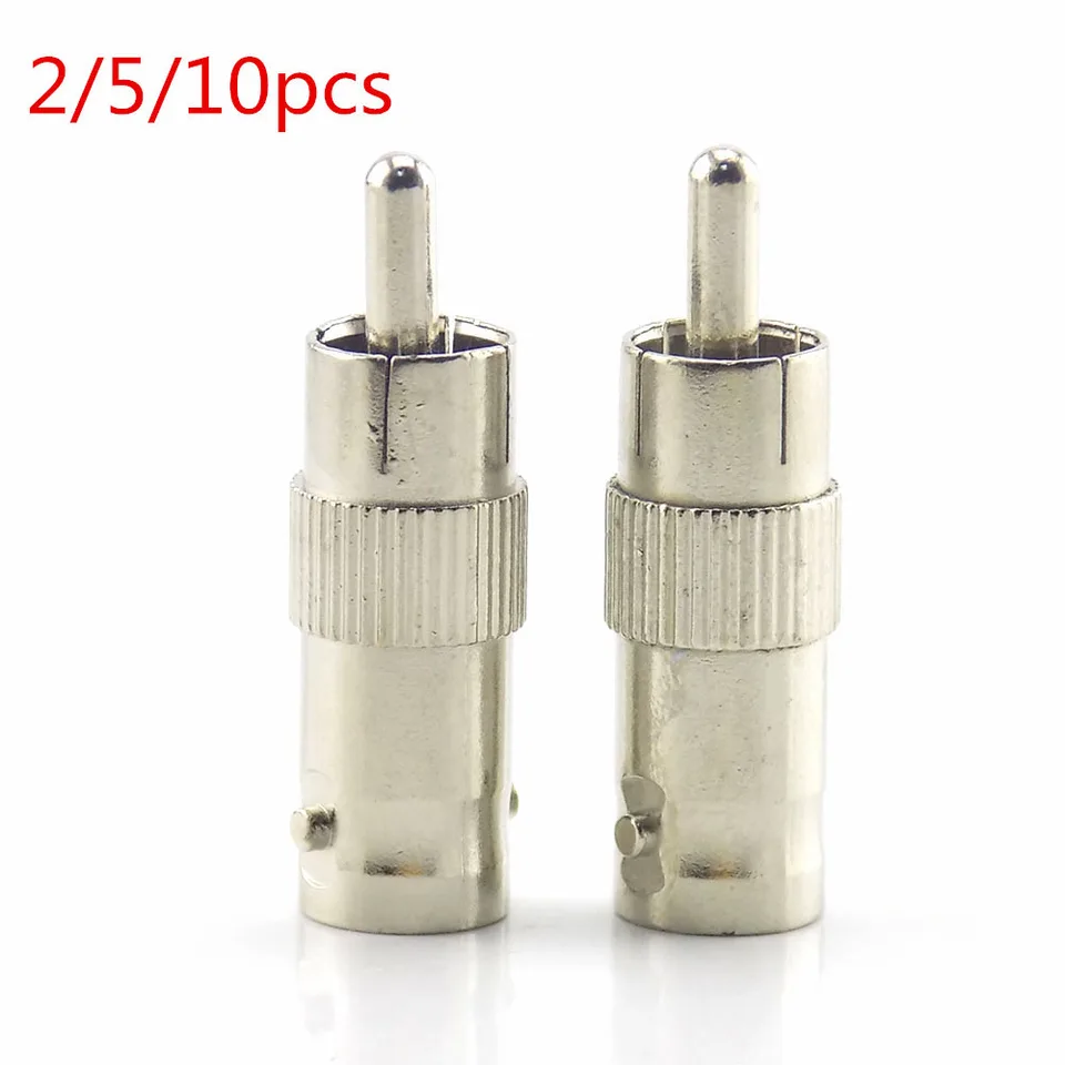 2/5/10ks bnc ženský konektor zástrčka k RCA mužský konektorový splitter adaptér spojka pre káblovú kameru CCTV RG59 D5