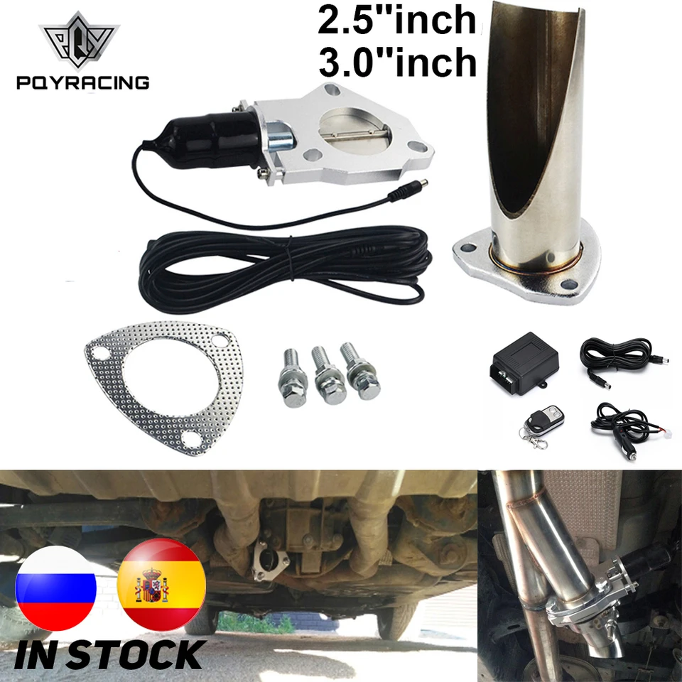 2,5 '' / 3,0 '' výrez z nehrdzavejúcej ocele Výfukový výfukový výfuk na rezanie potrubia Elektrický ventil výfukového kanála Turn TUFLER KIT PQY-CT12 / 13