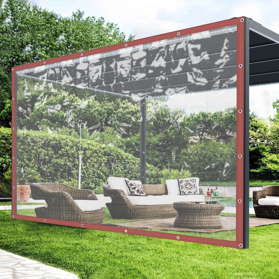 2,5*3M 0,5 mm priehľadné PVC plachtový dažďový odlievkový odtieň Záhrada Pergola plachta plutňa