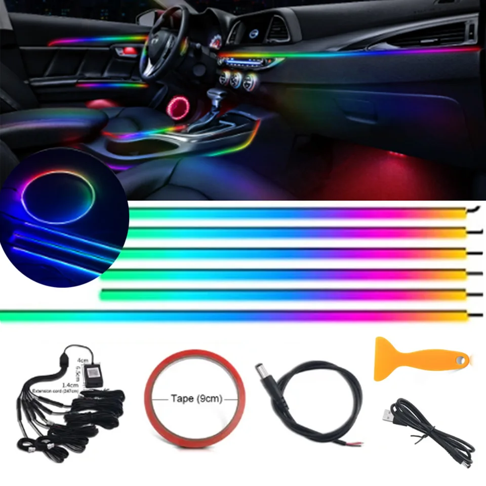 2/5 v 1 interiérovej dekorácii ambientné svetlo LED LED RGB RAINBOW SYMPHONY 213 Farba akrylového pásu vlákno z optického atmosféru Atmosféra