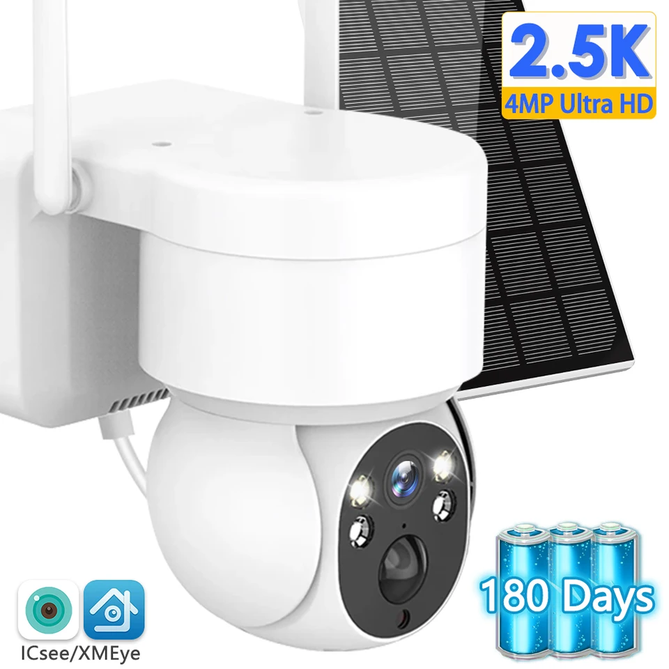 2,5K 4MP WiFi Camera Outdoor s nabíjateľnou batériou bezdrôtové sledovanie CAM PIR PIR Human Detection Protection ICSEE
