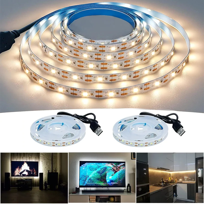2-5M DC 5V USB LED prúžky 2835 White Warm White White LED LED LED TV TV LIGHTING TAPE SLEPEJE DOMÁCNA LAMP LED STRUČNÉ Svetlo
