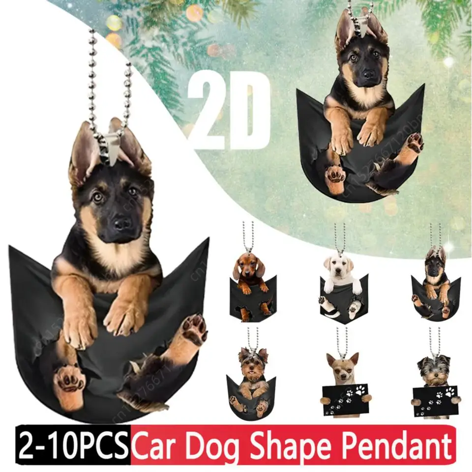2/610ks 2D akrylové auto prívesok spätné zrkadlo Zrkadlo Pet Pendant roztomilý maznáčik