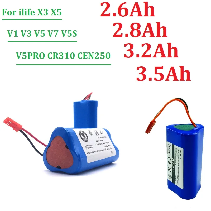 2,6AH/2,8AH/3,2AH/3,5AH batérie pre ECOVACS ILIFE V1 V3 X3 V3 V5 X5 V5S CW310 CEN250 Robotický čistiaci prostriedok 11.1V 2800 mAh