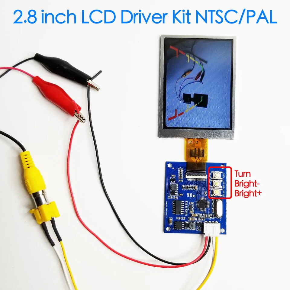 2,8 palca LCD Display Modul Modul NTSC/PAL Automatický spínač 960x240 4: 3 Automatický spínač RCA AV pre dvera