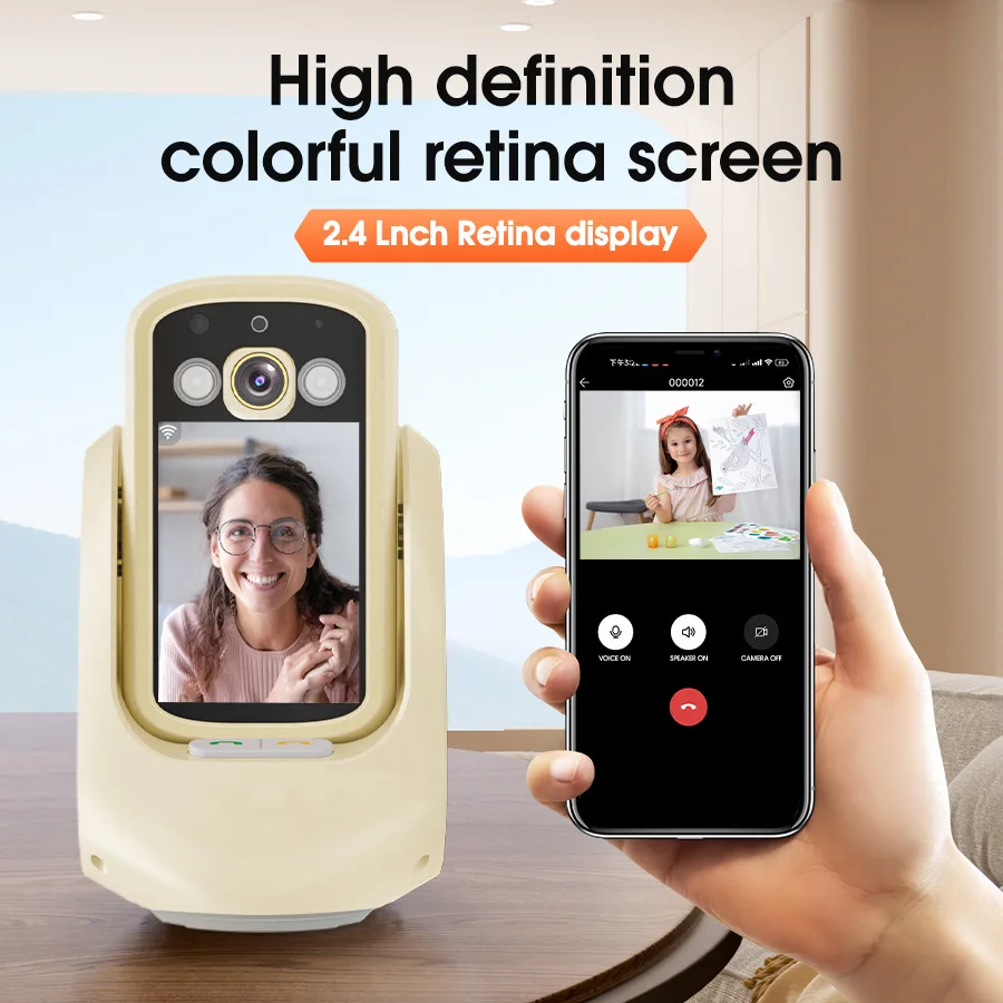 2,8 -palcová obrazovka 2MP 1080p WiFi/4G Videoketele volanie Wireless PTZ IP Dome Camera AI Humanoid Detection Elder Care Baby Monitor