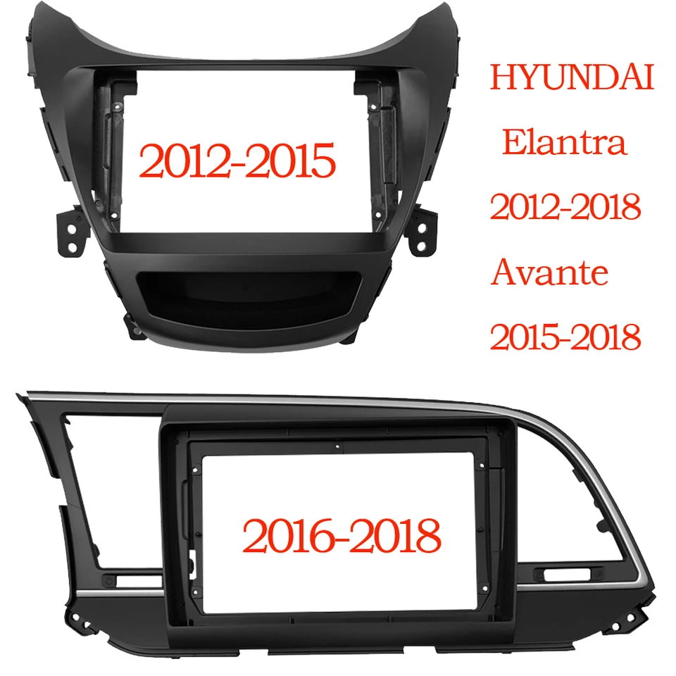 2 DIN 9 palcových automobilových rádiových fasájov pre Hyundai Elantra 2012-2018 Multimediálny ráme
