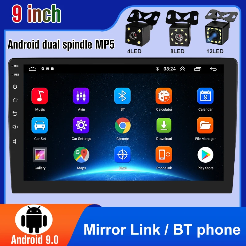 2 Din Android 12 Automobilové rádio multimediálne video prehrávač navigácia GPS 9 -palcová stereofónna jednotka pre Nissan Kia Honda Toyota